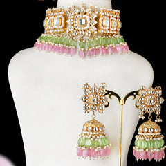 Vidushi mint Paachi Kundan Set