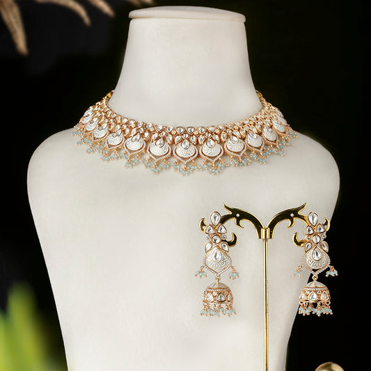 Amisha Mint Green Polki Set