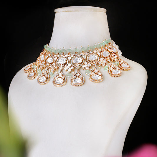 Shrishti Mint Green Polki Set