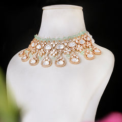 Shrishti Mint Green Polki Set