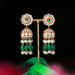 Aarvi Polki Necklace Set (Green)