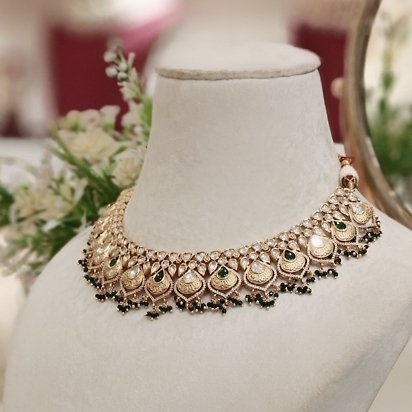 Amisha Green Polki Set