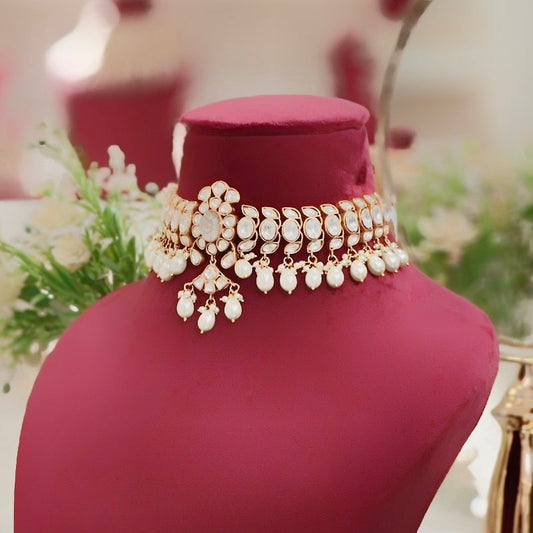 Hital Ivory Polki Choker Set