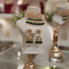 Himani Polki Neckline Set (Green)