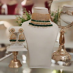 Himani Polki Neckline Set (Green)