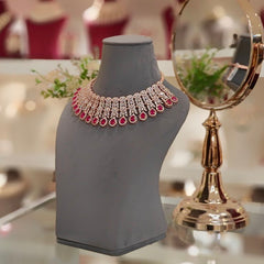 Hezal Ruby Necklace set (Rose)
