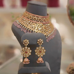 Zia Polki Choker Set (Pink)