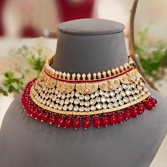 Ganpati Ruby Antique Choker Set