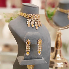 Harini yellow Polki Choker set