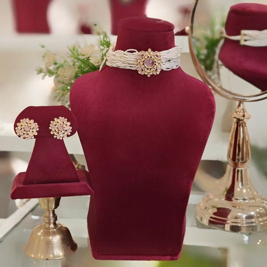 Barkha pink choker set