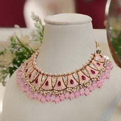 Fatima Pink Polki Set