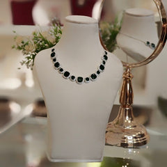 Riva emerald green neckline set