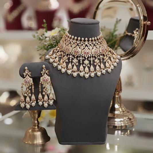 Mishika Ivory Polki Choker Set