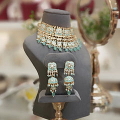 Poornima mint enameled set