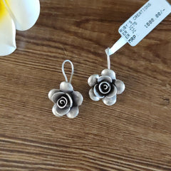 Rose 92.5 purity silver earrings