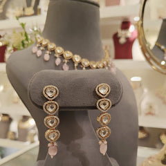 Azeen Pink Polki Set