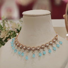 Azeen aqua Polki Set