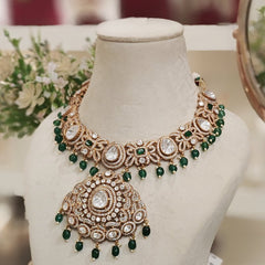 Areva Moissanite Green Neckline Set