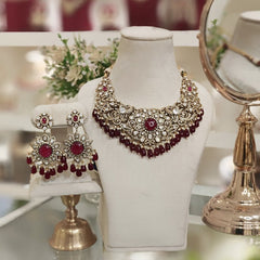 Aradhyaa Moissanite Ruby neckline set