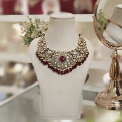 Aradhyaa Moissanite Ruby neckline set