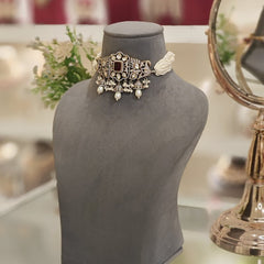 Chitra Ruby Red choker set