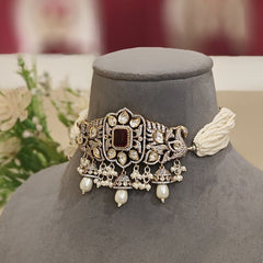 Chitra Ruby Red choker set