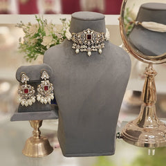 Chitra Ruby Red choker set