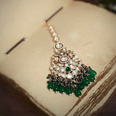 Aadal Polki Maangtikka (Green)