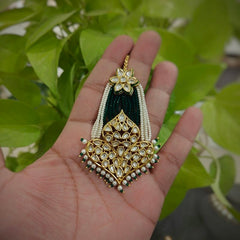 Achal Green Polki Tikka