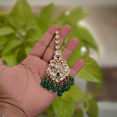 Aadal Polki Maangtikka (Green)