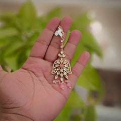 Fatima Polki Maangtikka (Pink)