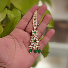 Chahat Green Polki Maangtikka