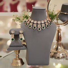 Anurima Green Polki Necklace Set