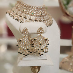 Pratiksha Polki Neckline Set (Green)