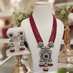 Manasvi moissanite Long set (Ruby Red)