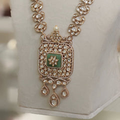 Avneet long Polki Set (Mint Green)