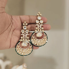 Anaiba polki chaandbali (Green, Ruby)