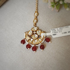 Adiva Polki Maangtikka (Mint Green)