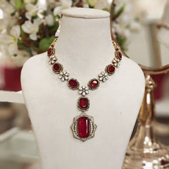 Anaira Victorian Ruby cz set