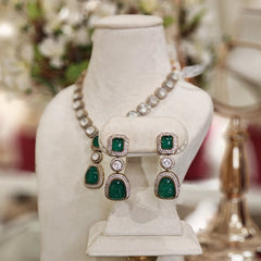 Divya Green Polki Necklace