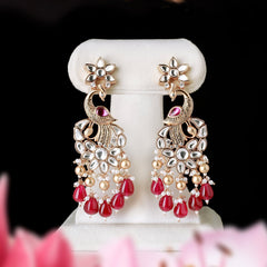 Mrignayni Ruby Polki Neckline Set