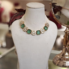 Charisma Mint Green Polki Set