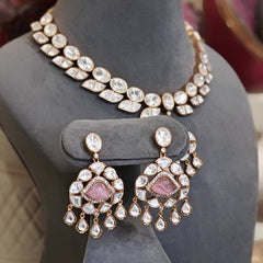 Aaravali Pink moissanite stone set