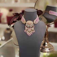 Aaryash Pink Polki Set