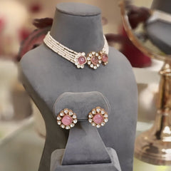 Aksharaa polki neckline (Pink)