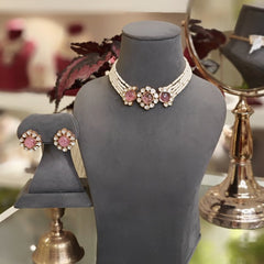 Aksharaa polki neckline (Pink)