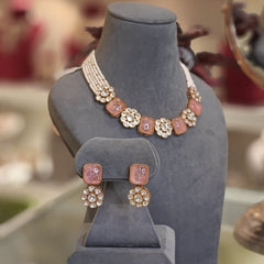 Charisma Pink Polki set