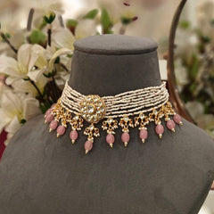 Abhaa Paachi kundan choker (Pink, White)