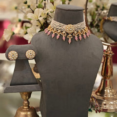 Abhaa Paachi kundan choker (Pink, White)