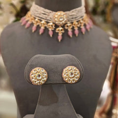 Abhaa Paachi kundan choker (Pink, White)